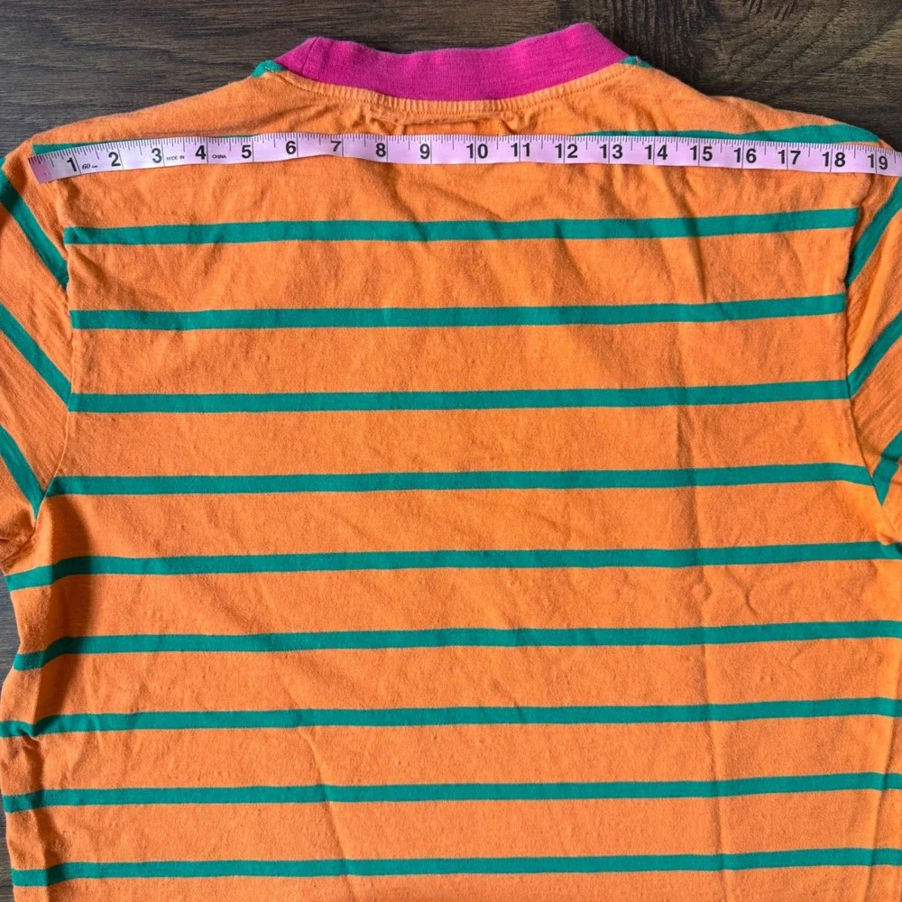 J. Balvin Vibras GUESS Orange‎ Green Stripe T Shirt Men's L Retro 2019 Reggaeton - Picture 7 of 11